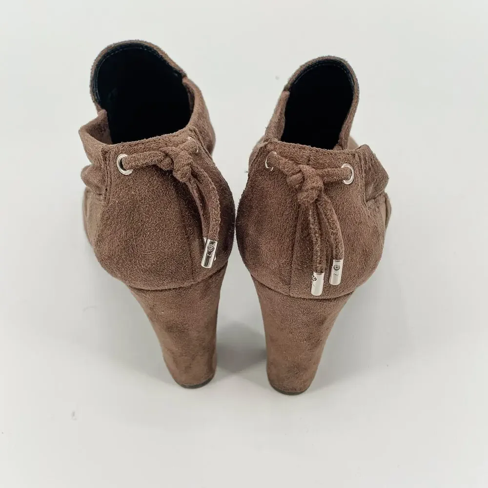 Franco Sarto Brown Suede Heeded Booties // 9